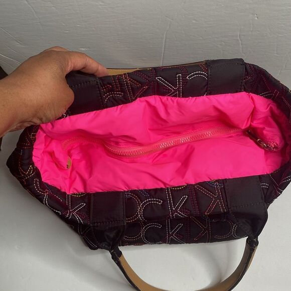 Calvin Klein Multi Color Embroidered Stitch Nylon Bag - Picture 5 of 10